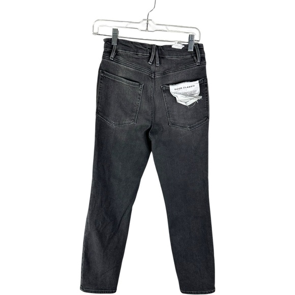 Good American Good Classic Slim Straight Jeans Crossover Black219 Size 2/26 NWOT - Picture 2 of 8